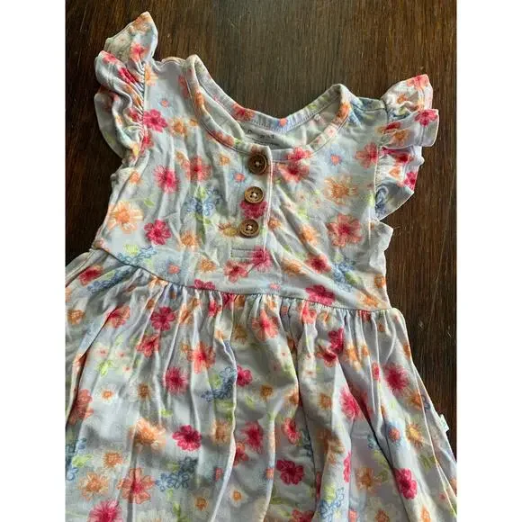 Posh Peanut blue floral twirl dress - Picture 3 of 5